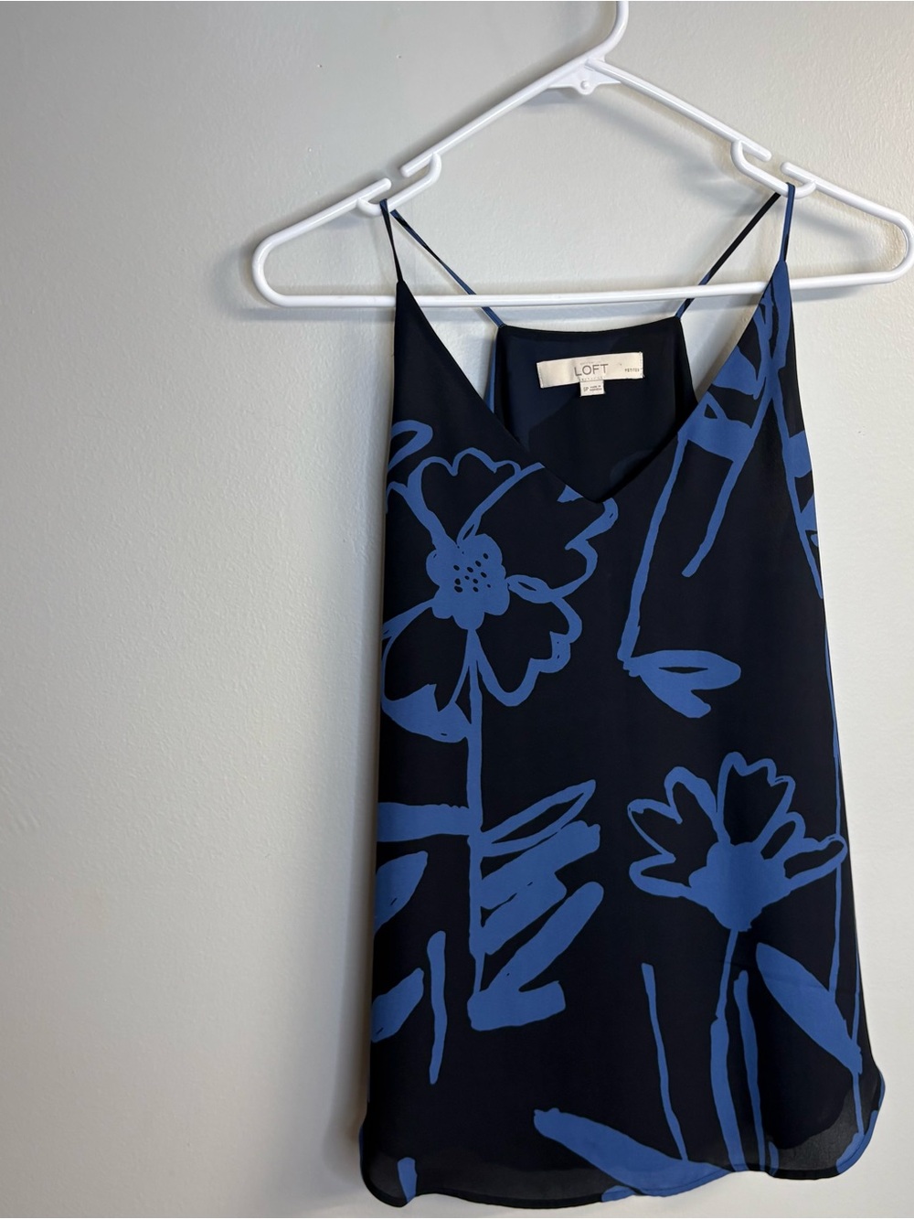 LOFT Navy Floral Spaghetti-Strap Cami